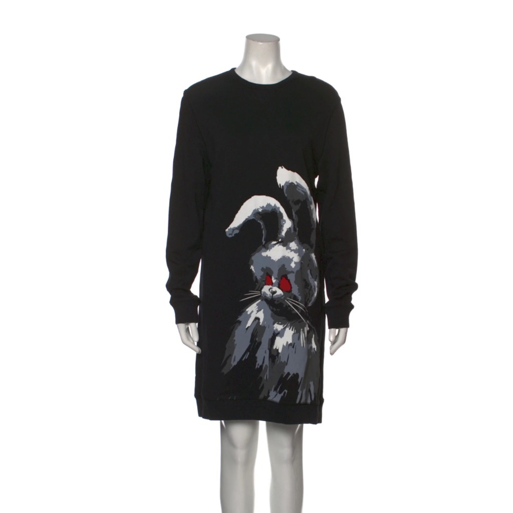 McQ Alexander McQueen Graphic Print Mini Sweater Dress